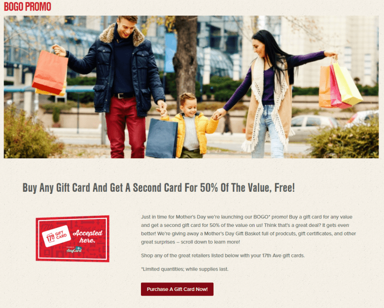 Calgary's Retail and Entertainment DistrictMmother's Day Gift Card incentive