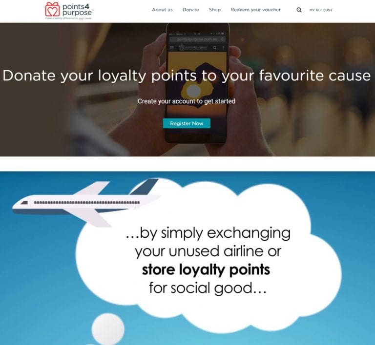 Points4Purpose loyalty program points transfers to donation