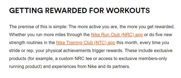 NikePlus loyalty program get fit rewards