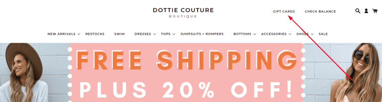 Dottie Couture Gift Cards Header
