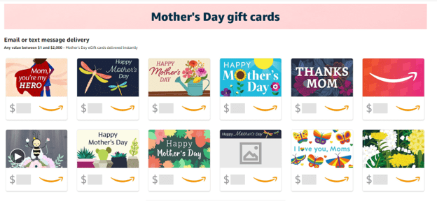 Amazon Mother's Day Gift Cards