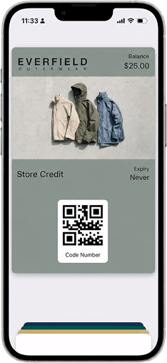 Phone app depicting added to wallet